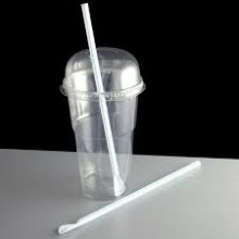 Plastic Spoon Straws (Clear) x25